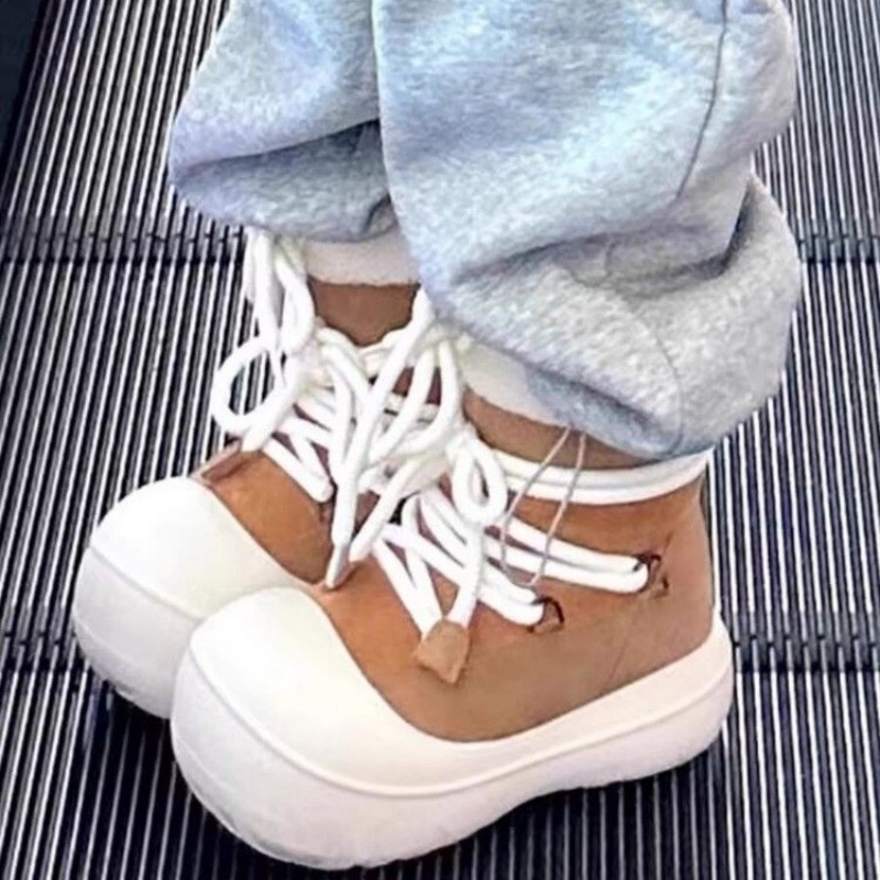 Zees Thick-Soled Warm Furry Snow Short For Women 2025 New Winter Height-Increasing Moon Ugly-Cute Ski High Boots_voghion.com