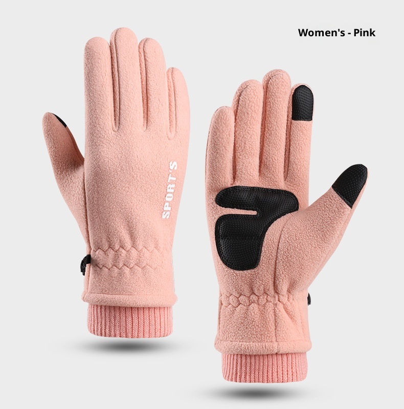 boy Boy Boy Warm M's Polar Fleece Winter Fleece-Lined Thicked Windproof Cold-Proof Outdoor Riding Sports Touch Scre Gloves_voghion.com