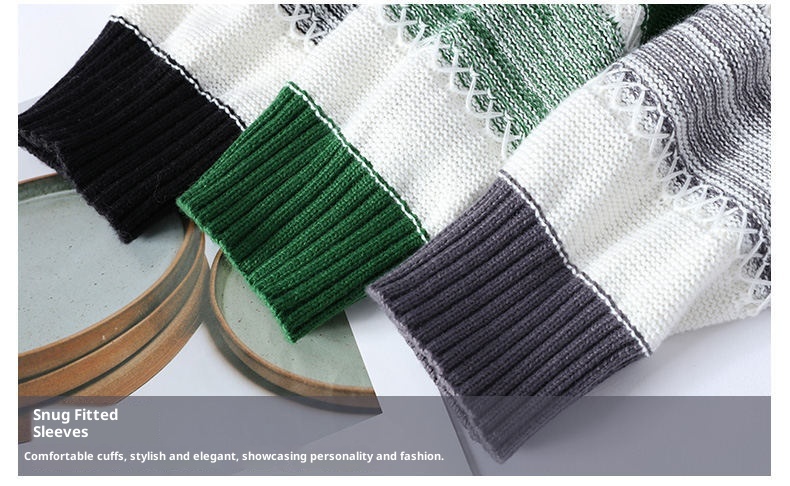 boy Boy Boy Boy Dropshipping Foreign Trade Wholesale Autumn Winter New Striped Men's Large Size Pullover Knitted Sweater For Men_voghion.com