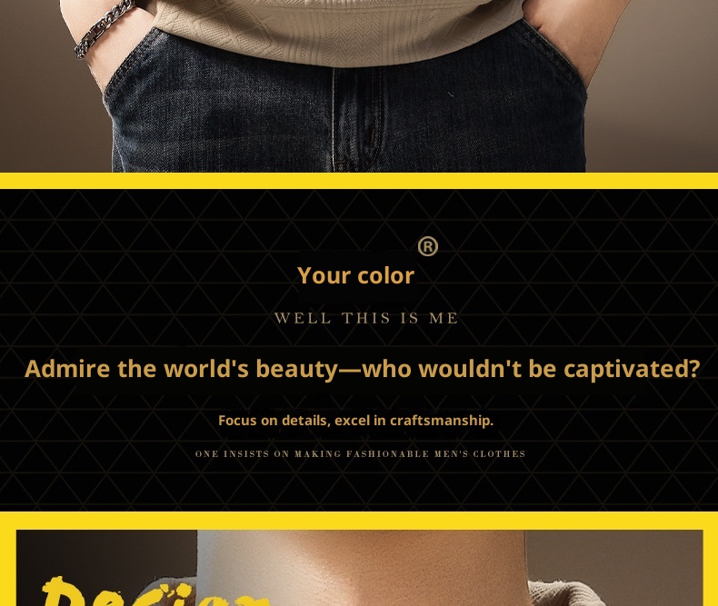 boy Boy High-Ed Frech Style Diamod Patter Jacquard Log-Sleeve Kit Sweater Me, Autum Textured Loose Fit Polo Shirt For_voghion.com