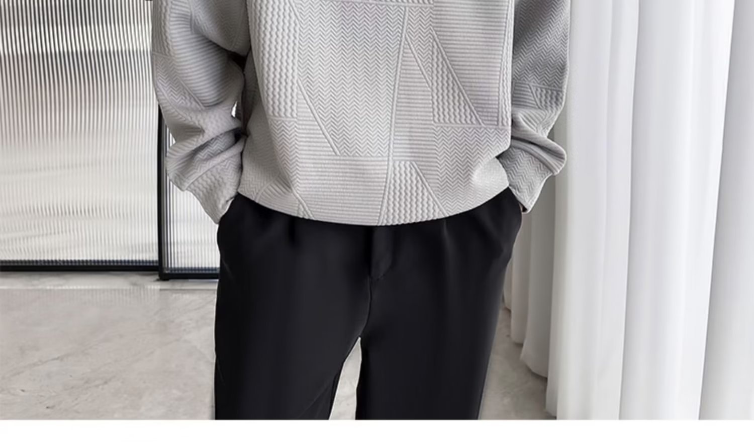 Polo da uomo con colletto rovesciato, modello primavera-autunno a nido d'ape, elegante e alla moda, versatile, casual e matura_voghion.com