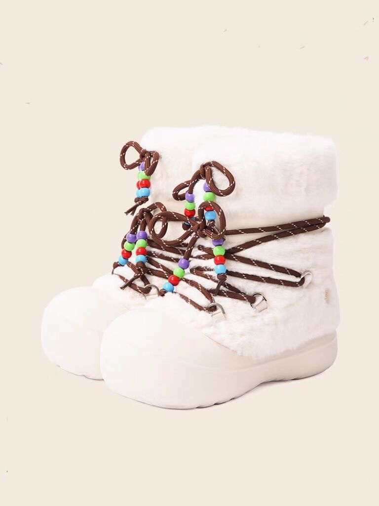 Zees Thick-Soled Warm Furry Snow Short For Women 2025 New Winter Height-Increasing Moon Ugly-Cute Ski High Boots_voghion.com