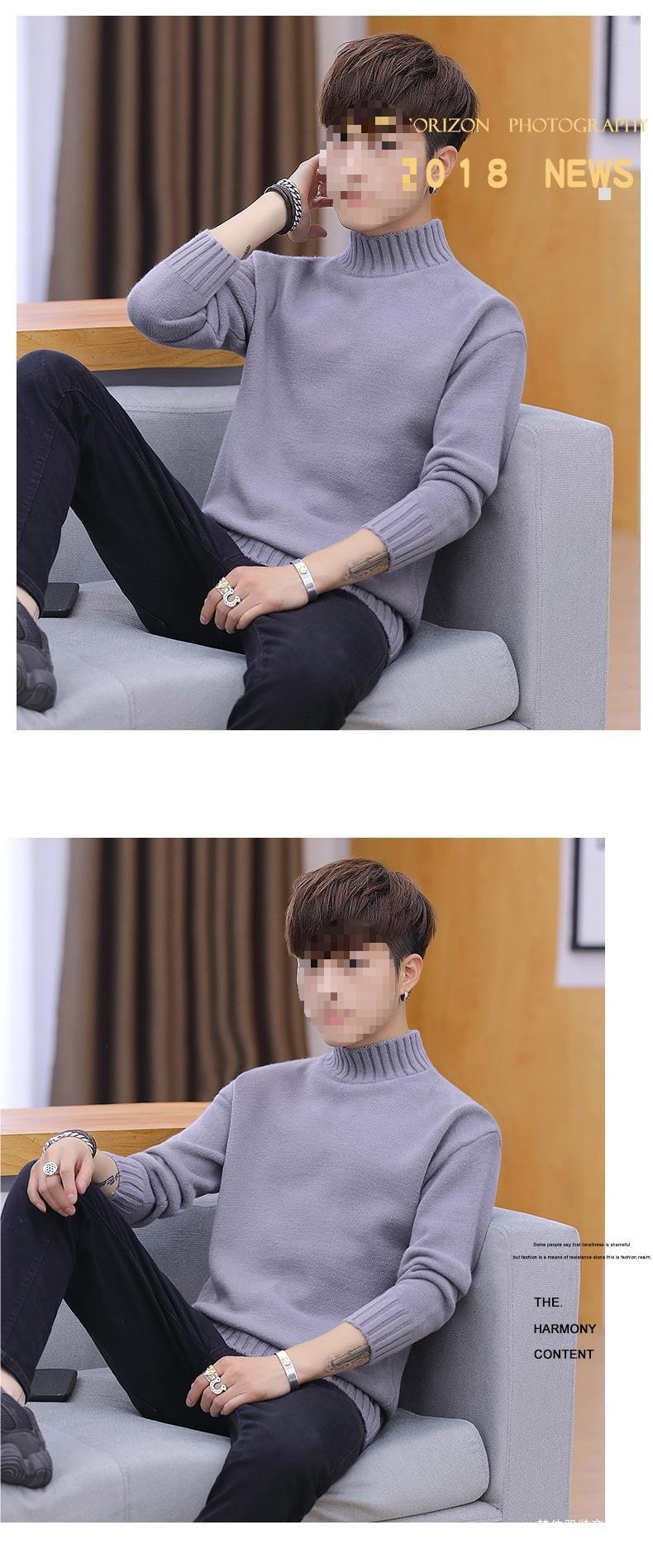 Rollkragenpullover für Herren, koreanische Version 2025, neue, dicke Strickjacke, trendiges, warmes Winteroberteil von Mao Mengwei_voghion.com