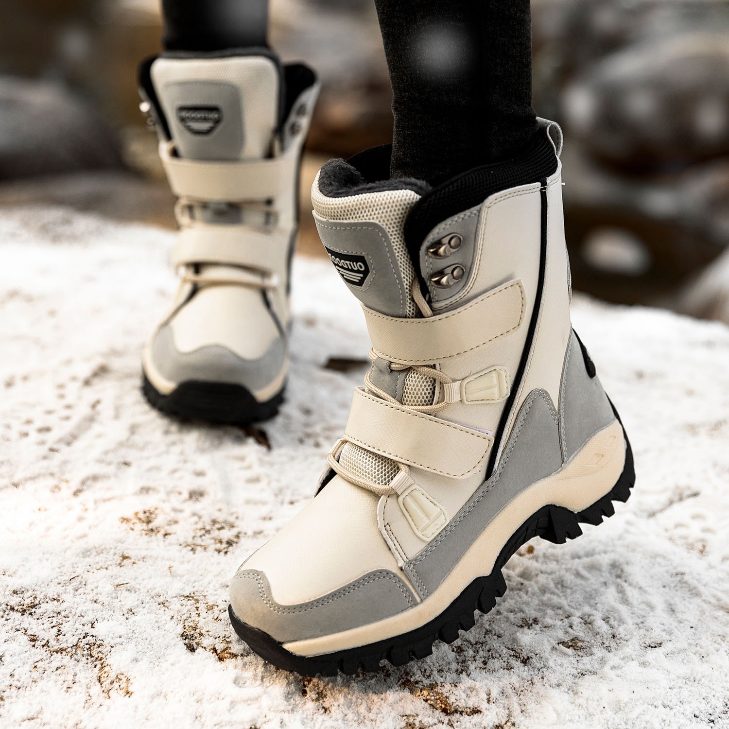 Zees Cross-Border Snow Boots Women, Mid-Calf, Warm, Fleece-Lined, Plus Size, Winter Waterproof, Non-Slip, Northeast Outdoor_voghion.com