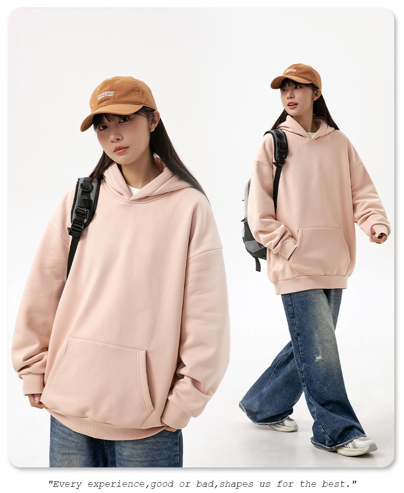 boy Hanlu Solid Color Basic Hooded Sweatshirt Men's Trendy Loose Versatile Spring Japanese Style Casual Jacket_voghion.com