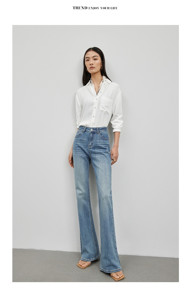 ChicShe Damesjeans Herfst High-End Hoogwaardig Ontwerp Hoge Taille Slim Fit Comfortabele Eenvoudige Uitlopende Broek_voghion.com