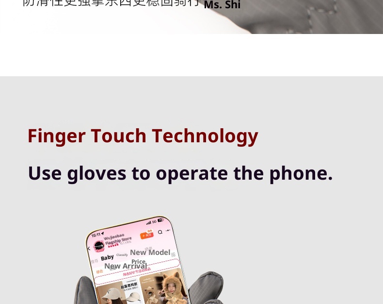 boy Boy Cycling Men Fleece Lined Thickened Warm Women Windproof Touchscreen Winter Electric Bike Gloves_voghion.com