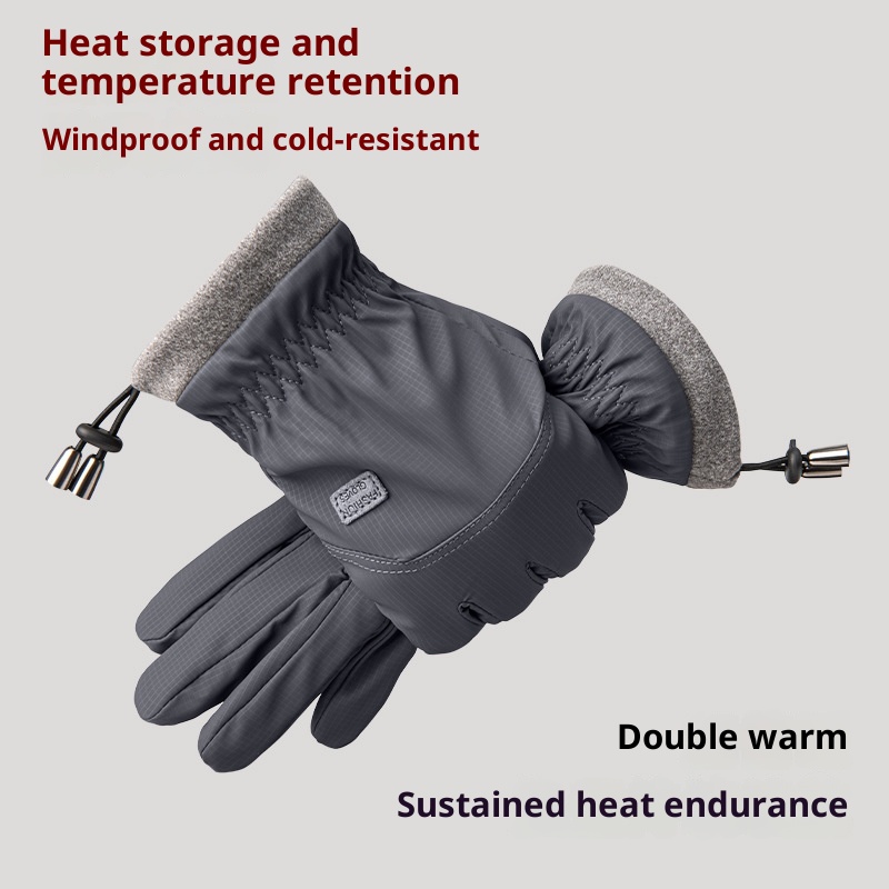 boy Boy Cycling Men Fleece Lined Thickened Warm Women Windproof Touchscreen Winter Electric Bike Gloves_voghion.com