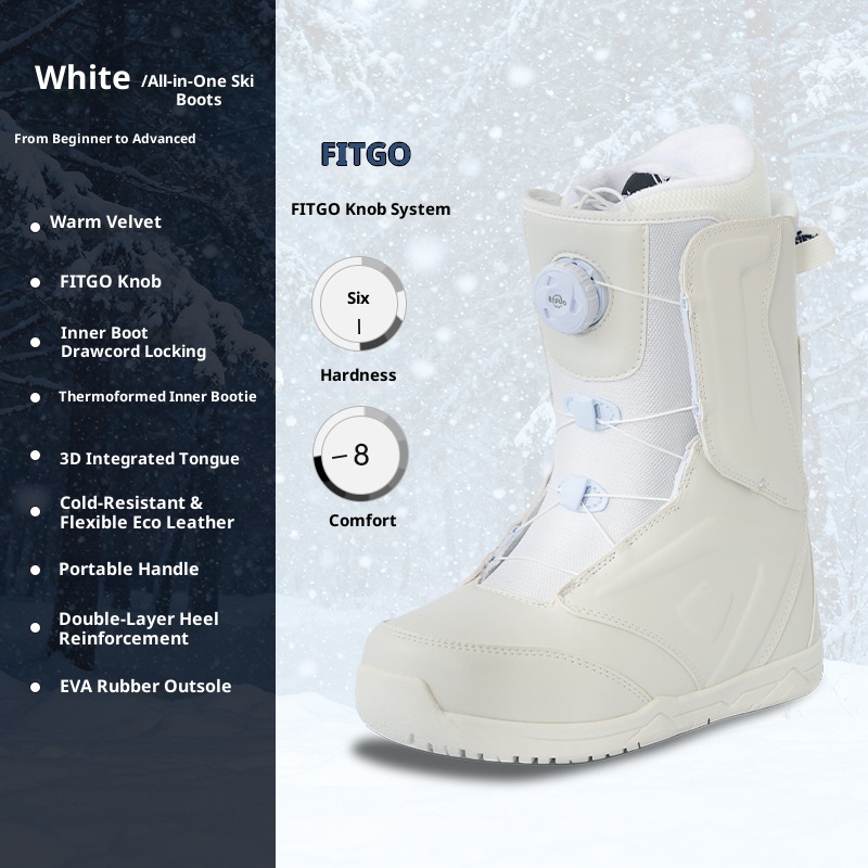 Zees Lanke Sneeuwschoenen Outdoor Ski-uitrusting Heren en Dames Snowboardlaarzen Waterdicht Warm Plat Bloem Carving Schaatsen_voghion.com