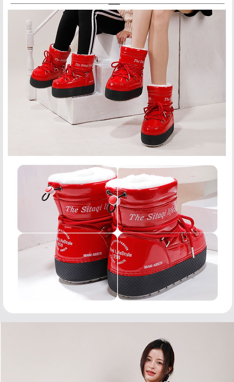Zees Multi-Bright Color Parent-Child Children's Boys And Girls Ski Thick-Soled Space Moon Thickened Waterproof Non-Slip Warm_voghion.com