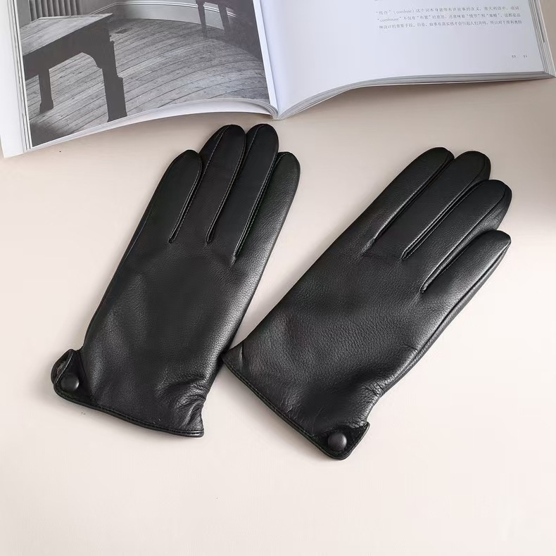 ragazzo Ragazzo Uomo Strato superiore in pelle di pecora Touchscreen Sottile foderato in pile Anti-freddo Caldo Autunno Inverno Guida Equitazione Vera pelle_voghion.com