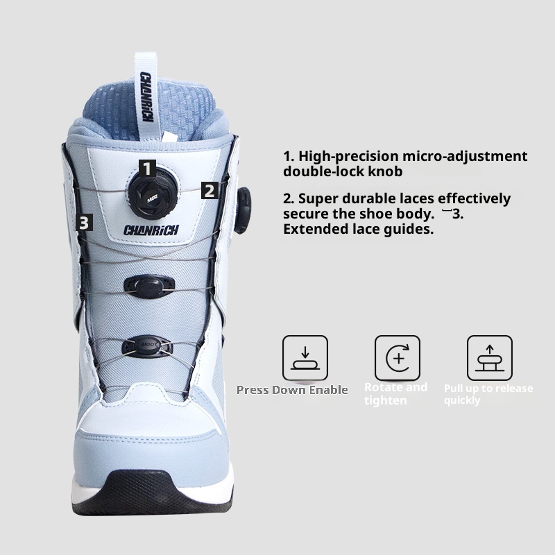 Zees CHANRICH Doppelschnallen-Snowboardschuhe Schnellverschluss für Damen und Herren, Allround-Snowboardschuhe zum Carven, Sliden, Flat-Flow-Snowboards und Freestyle-Ski_voghion.com