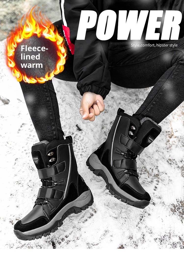 Zees Cross-Border Snow Boots Women, Mid-Calf, Warm, Fleece-Lined, Plus Size, Winter Waterproof, Non-Slip, Northeast Outdoor_voghion.com