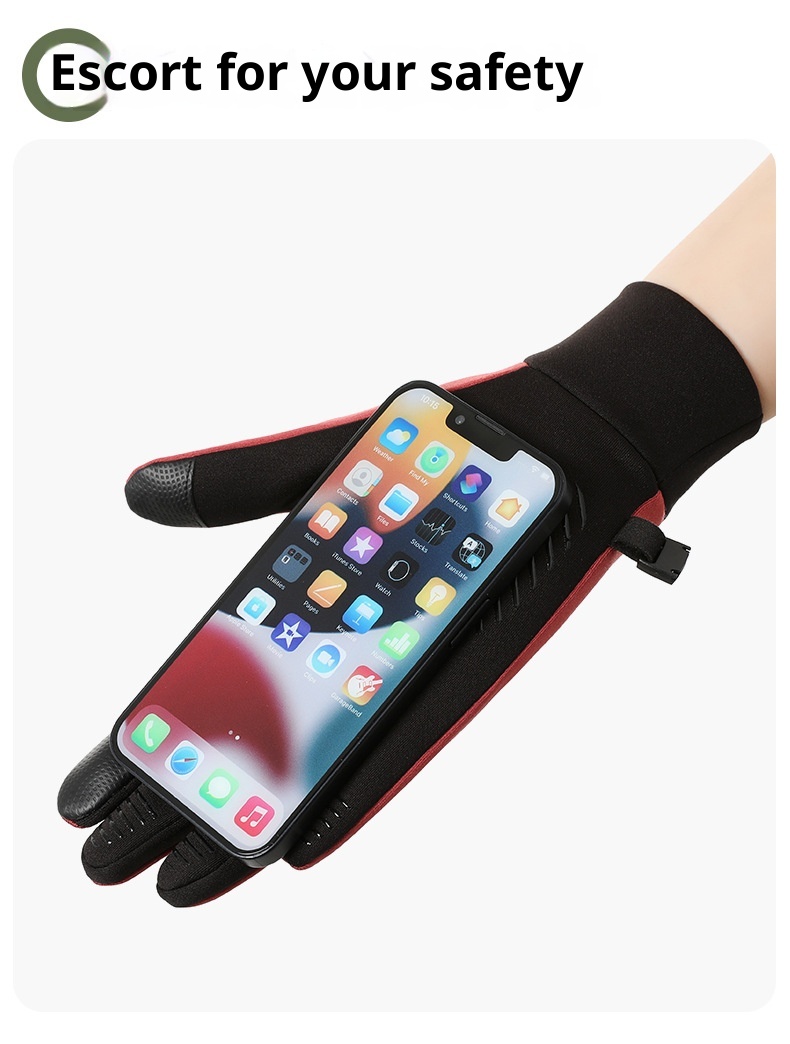 Guanti da sci e ciclismo da corsa, caldi, antiscivolo, in velluto, per uomo e donna, per attività all'aperto, autunno e inverno_voghion.com