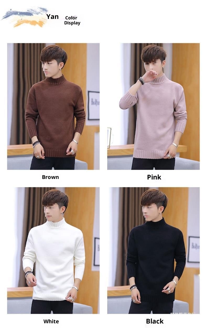 Rollkragenpullover für Herren, koreanische Version 2025, neue, dicke Strickjacke, trendiges, warmes Winteroberteil von Mao Mengwei_voghion.com