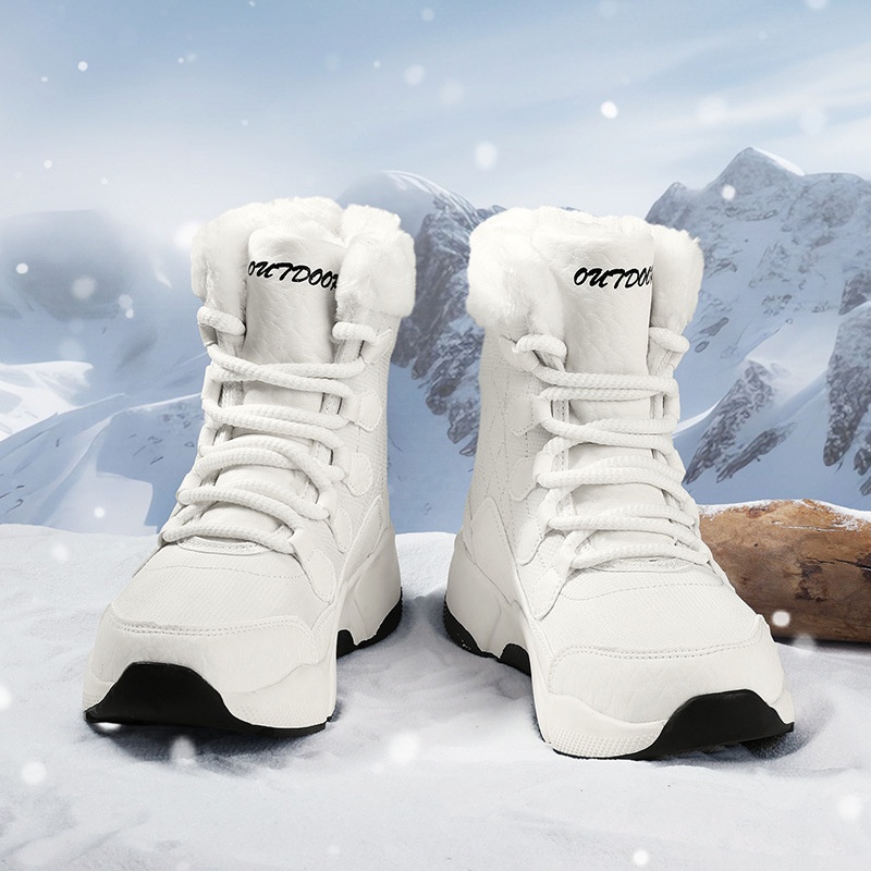 Zees Northeast Winter Outdoor Snow Boots Women, Fleece-Lined, Thickened, Warm Cotton Shoes, Waterproof, Anti-Slip, Suitable_voghion.com
