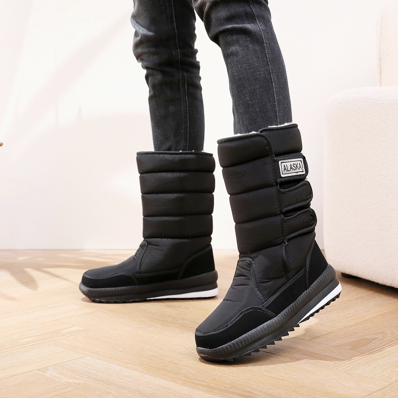 Zees Winter New Shoes Women, Northeast Snow For Men, Thickened Warm Thick-Soled Non-Slip Outdoor Ski Cotton Boots_voghion.com