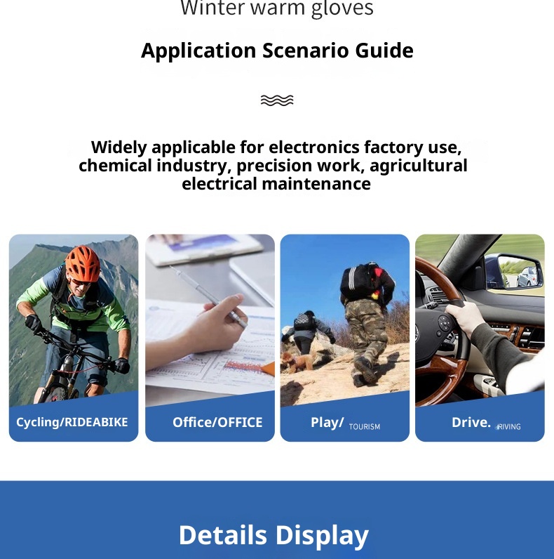 Gants chauds d'hiver pour hommes et femmes, imperméables au froid, en laine et velours tricotées, jacquard, pour la vente ambulante._voghion.com