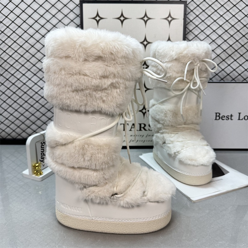 Zees 2025 Winter New Upgraded Moon Snow Damen-Skischuhe mit hohem Schaft, Schnürung, rutschfest und warm_voghion.com