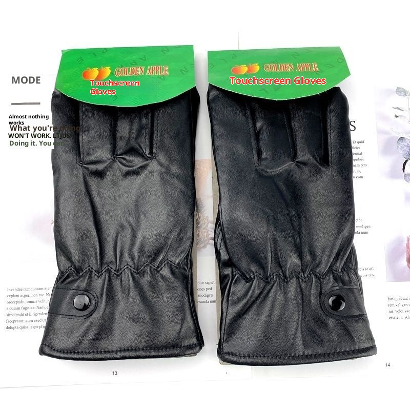 ragazzo Ragazzo PU Pelle All'ingrosso Per Uomo E Donna Inverno Caldo Antivento Guanti In Pile Spessi Nero Nuovo Touchscreen_voghion.com