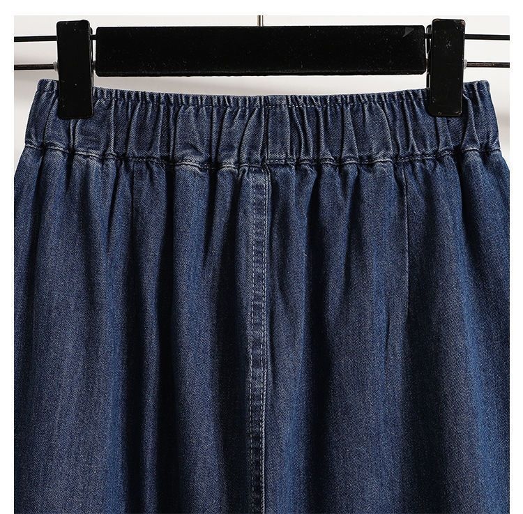 ChicShe ChicShe Plus Elastic Waist Jeans Women, Large Size Mid-Waist Slimming Thin Straight Pants, Loose Fit Versatile Wide-Leg Pants_voghion.com