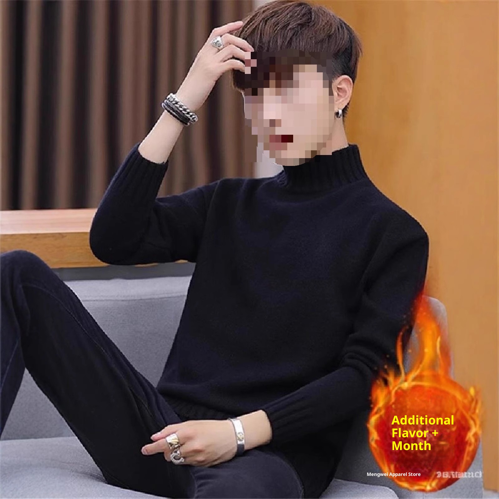 Rollkragenpullover für Herren, koreanische Version 2025, neue, dicke Strickjacke, trendiges, warmes Winteroberteil von Mao Mengwei_voghion.com