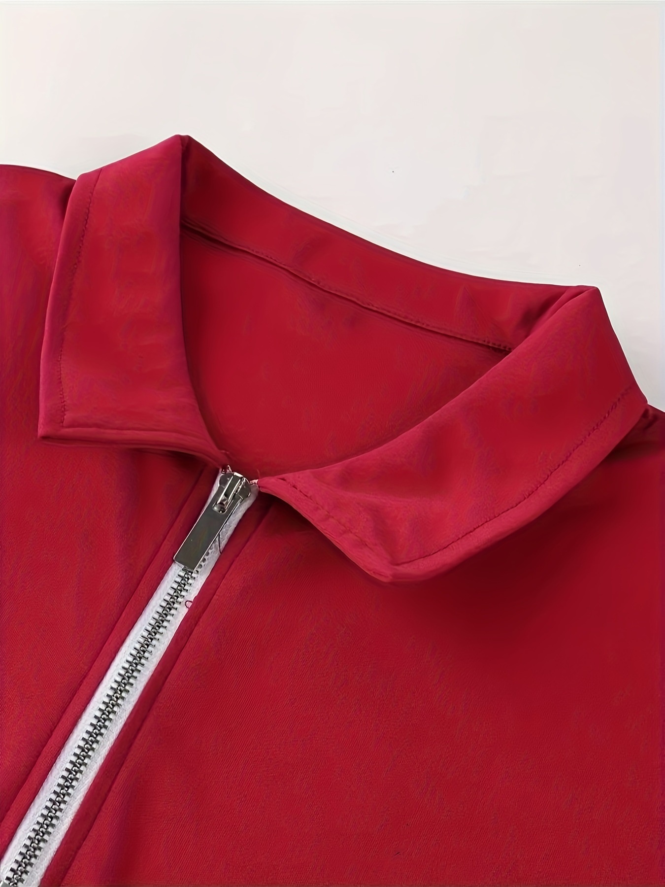 boy Boy Fashion Casual Golf Hiking Long Sleeve Solid Color Double Zipper Turn-Down Collar Sports Polo Shirt_voghion.com