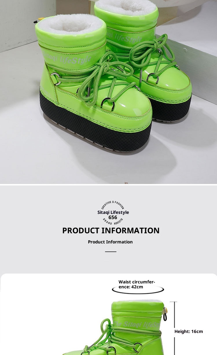 Zees Nine Colors Snowflake Custom Parent-Child Space Travel Ski Moon Mid-Calf Waterproof Warm Cold-Resistant Snow Boots_voghion.com