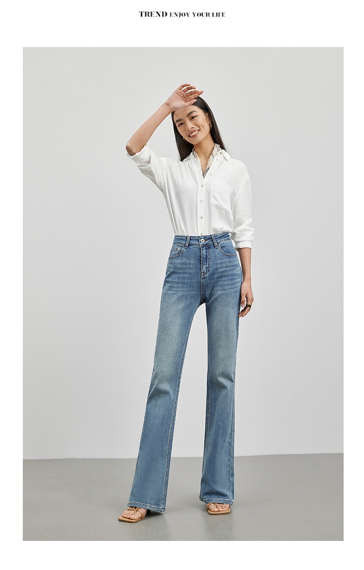 ChicShe Damesjeans Herfst High-End Hoogwaardig Ontwerp Hoge Taille Slim Fit Comfortabele Eenvoudige Uitlopende Broek_voghion.com