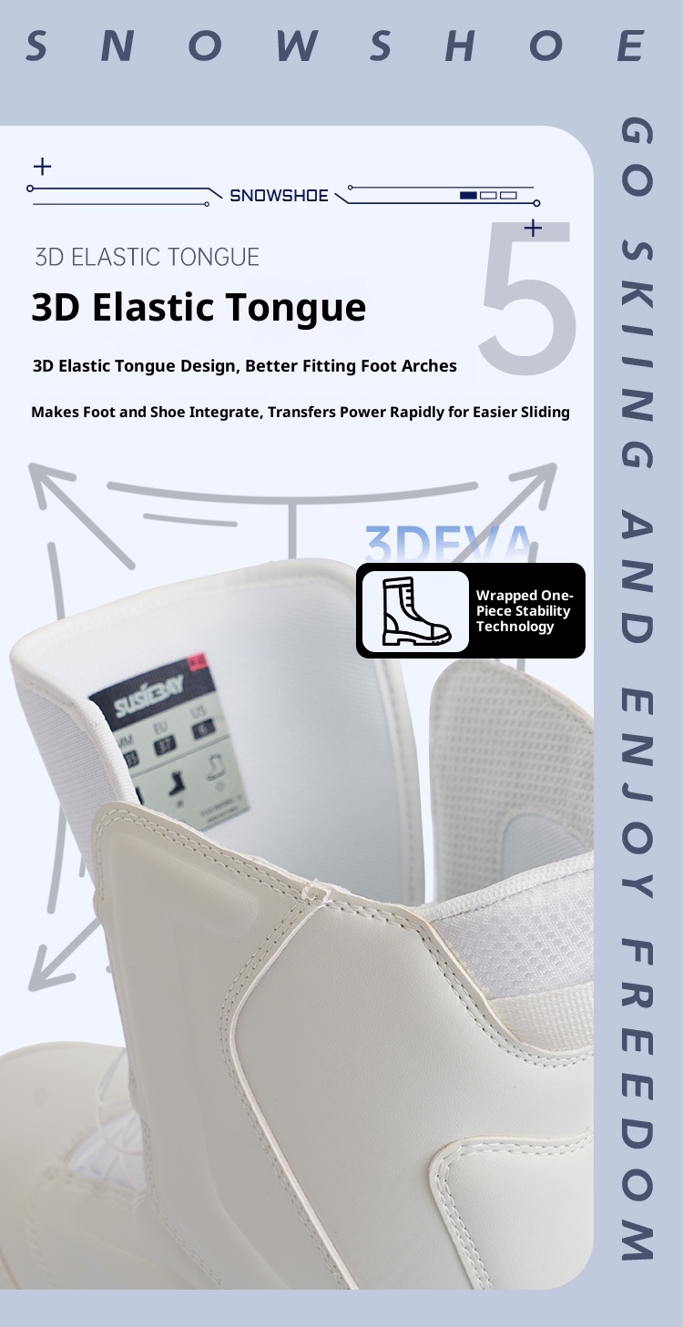 Zees Lanke Sneeuwschoenen Outdoor Ski-uitrusting Heren en Dames Snowboardlaarzen Waterdicht Warm Plat Bloem Carving Schaatsen_voghion.com