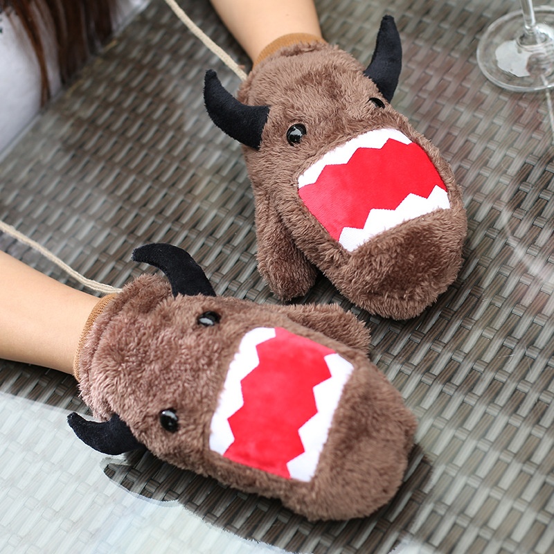 Guanti caldi autunnali da ragazzo, in peluche, spessi e carini, da appendere al collo, alla moda, antivento, per adulti, studenti, dita intere, da uomo, invernali_voghion.com