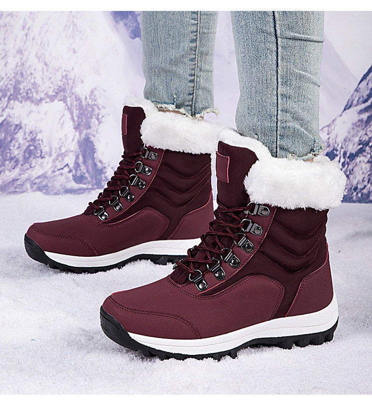 Zees Outdoor Boots 2023 Winter Warm Fleece Lined Thickened Waterproof Non-Slip Northeast Snow Village Skiing Big Cotton Shoes_voghion.com