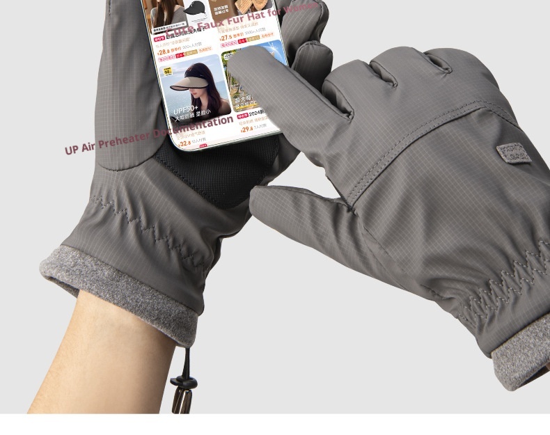 boy Boy Cycling Men Fleece Lined Thickened Warm Women Windproof Touchscreen Winter Electric Bike Gloves_voghion.com