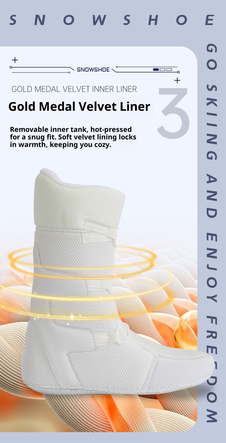 Zees Lanke Sneeuwschoenen Outdoor Ski-uitrusting Heren en Dames Snowboardlaarzen Waterdicht Warm Plat Bloem Carving Schaatsen_voghion.com