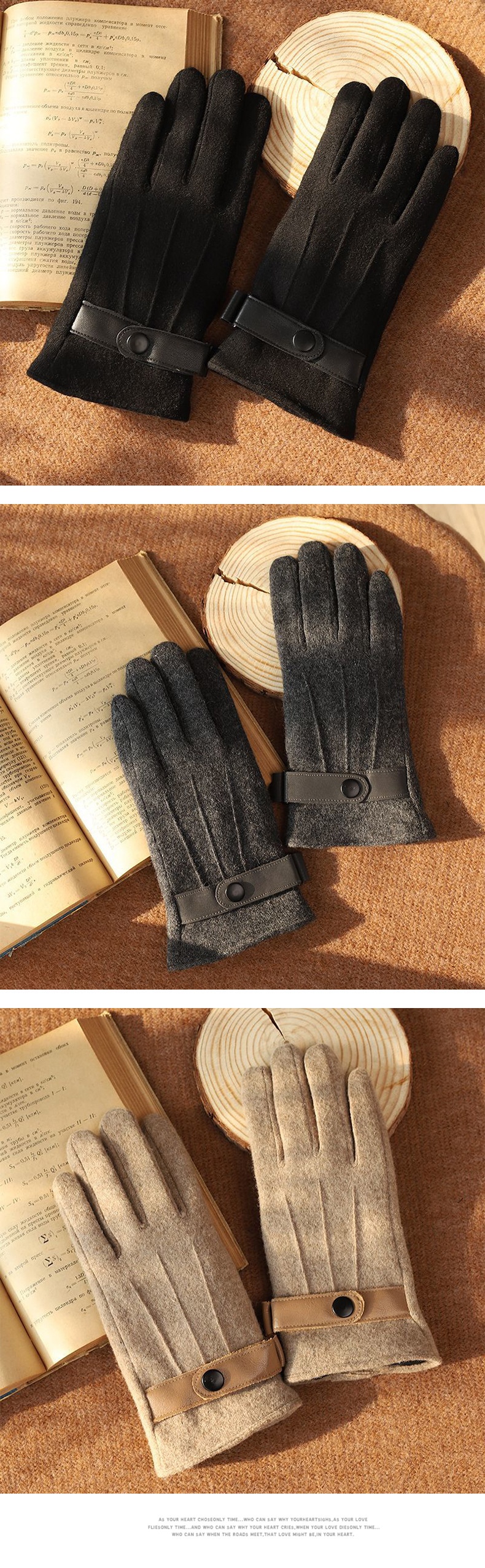 boy Boy 2025 New Men's Winter Wool Warm Full Finger Fashion Outdoor Touchscreen Fleece Cycling Gloves_voghion.com