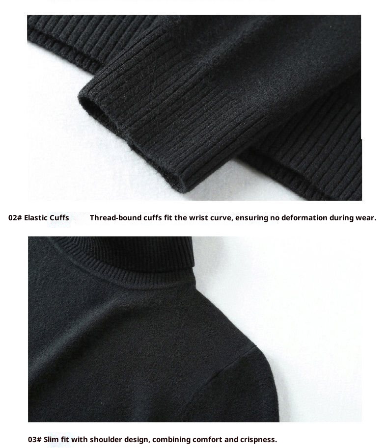boy Boy Boy Boy Cross-Border Men's Knitted Warm Base Layer Slim Fit Half Turtleneck Korean Style Inner Wear Stylish Fuzzy Sweater Top_voghion.com