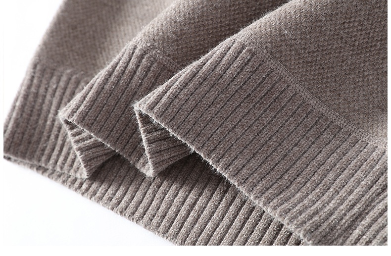 Maglione invernale da uomo, in pile spesso e largo, tinta unita, con scollo rotondo, lavabile in lavatrice, lavorato a maglia, per uomo_voghion.com