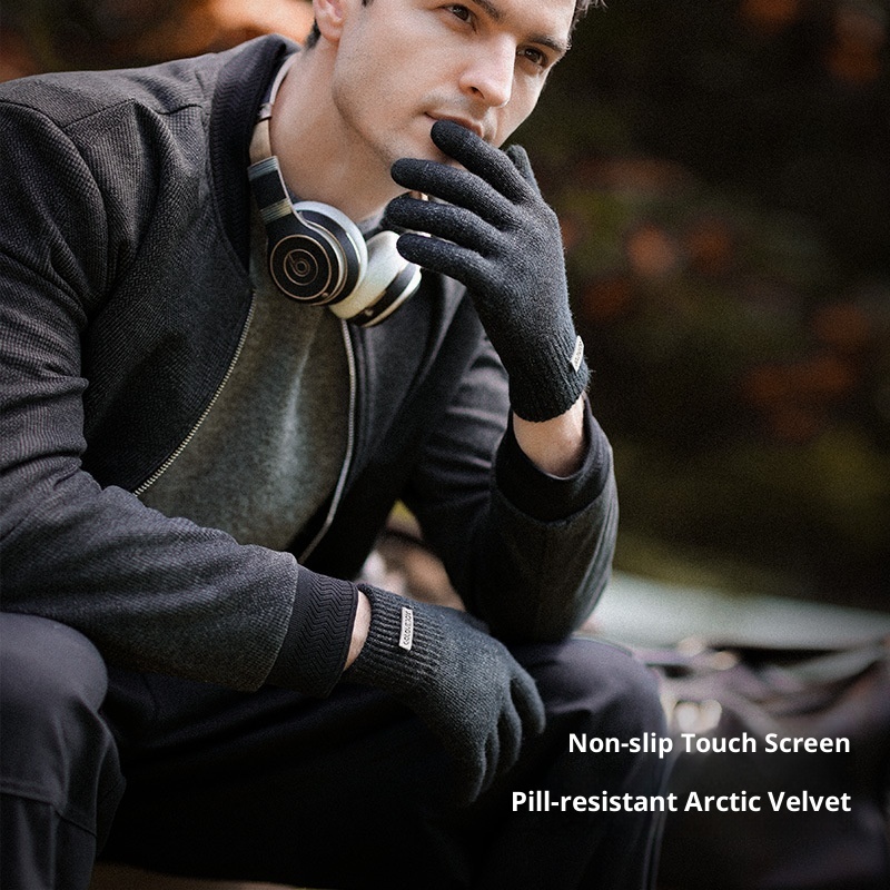boy Boy Winter New Arctic Velvet Knitted Gloves For Men, Thickened And Warm, Non-Slip Woolen Gloves, Anti-Pilling DZ118_voghion.com