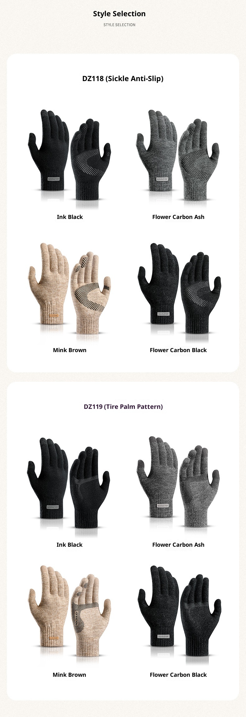 boy Boy Winter New Arctic Velvet Knitted Gloves For Men, Thickened And Warm, Non-Slip Woolen Gloves, Anti-Pilling DZ118_voghion.com