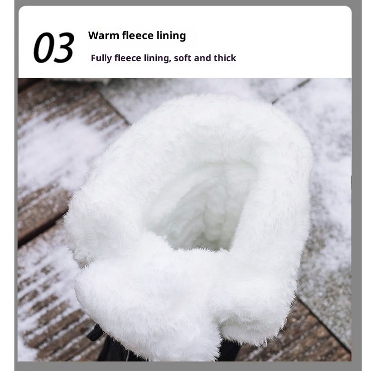 Zees 2025 Damen-Winterskischuhe, warm mit Fleece gefüttert, hohe Schnürschuhe aus Baumwolle, rutschfeste Wanderschuhe_voghion.com