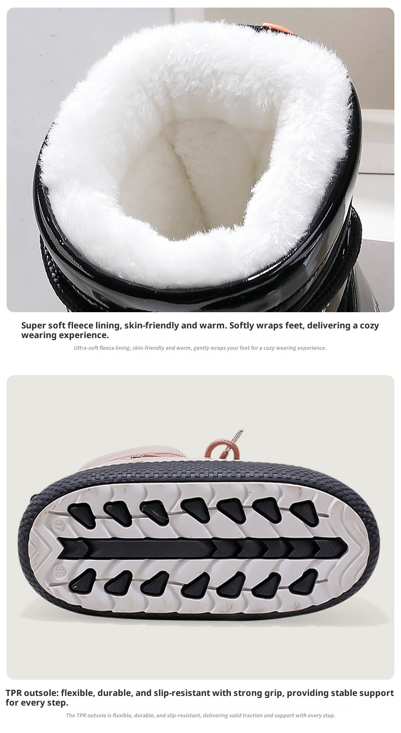 Zees Distribution Winter Parent-Child Style Sand Tea Color Ski Cross-Border Hot Sale Warm Non-Slip Thickened Mid-Calf Snow_voghion.com