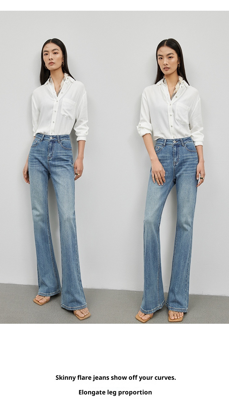 ChicShe Damesjeans Herfst High-End Hoogwaardig Ontwerp Hoge Taille Slim Fit Comfortabele Eenvoudige Uitlopende Broek_voghion.com