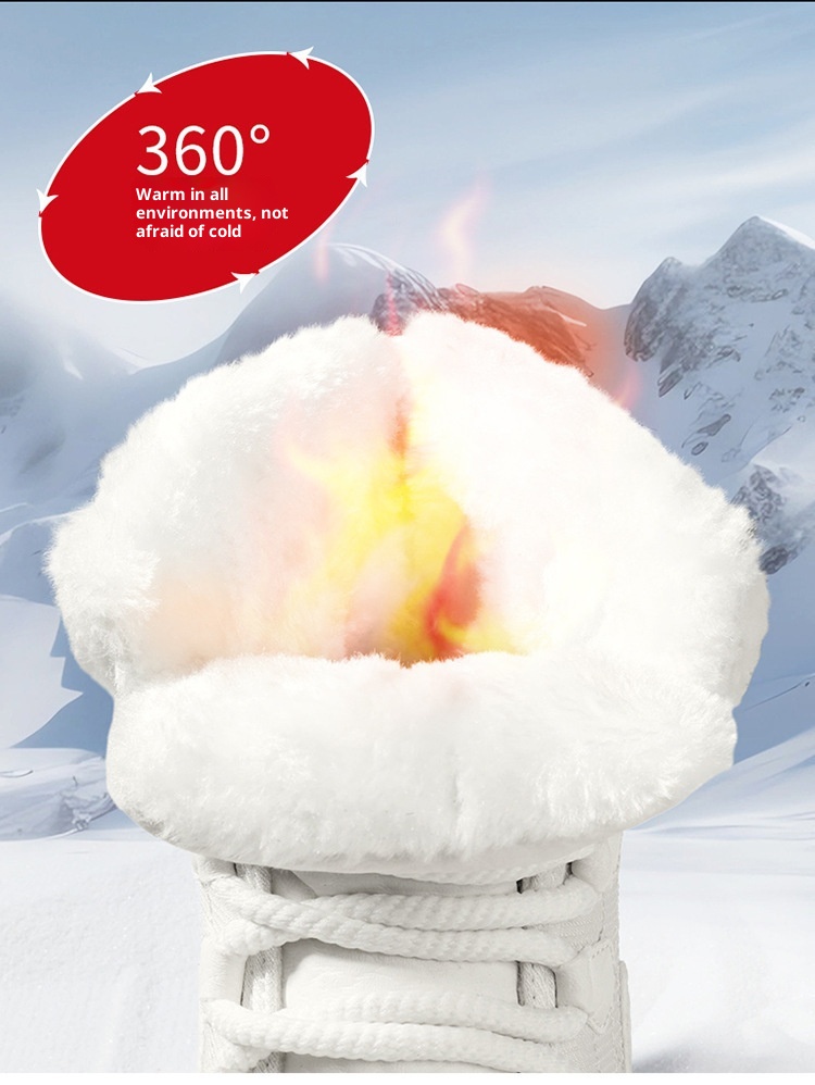 Zees Northeast Winter Outdoor Snow Boots Women, Fleece-Lined, Thickened, Warm Cotton Shoes, Waterproof, Anti-Slip, Suitable_voghion.com