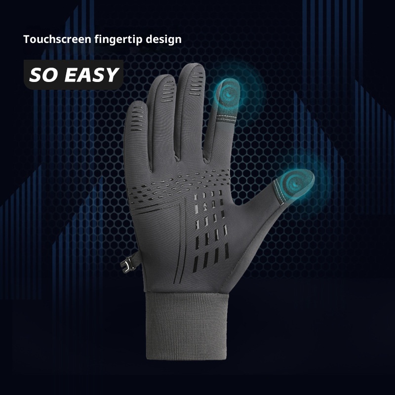 Jungen-Handschuhe für Herbst und Winter, warm, geeignet für Radfahren, Skifahren, Bergsteigen, Autofahren, Reiten, Fleece, Touchscreen-kompatibel, rutschfest_voghion.com