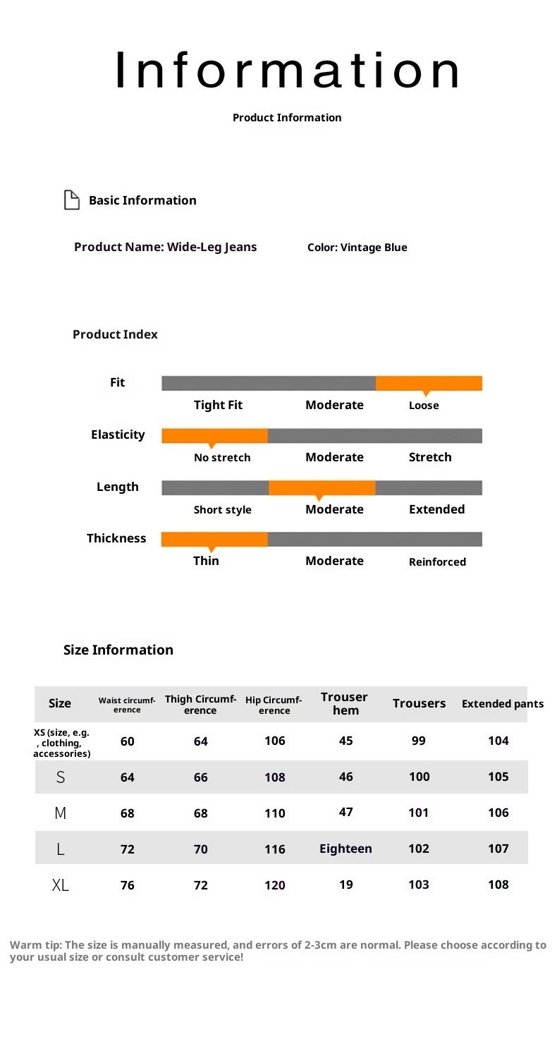 ChicShe High Waist Loose Washed Jeans For Women Slimming Draped Straight Floor-Length Wide-Leg Blue Long Pants_voghion.com