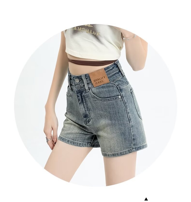 ChicShe Amerikaanse Retro Distressed High-Waisted Jeans voor Dames Zomermeisjes Chic Slim Fit Hotpants Ins Trendy Shorts_voghion.com