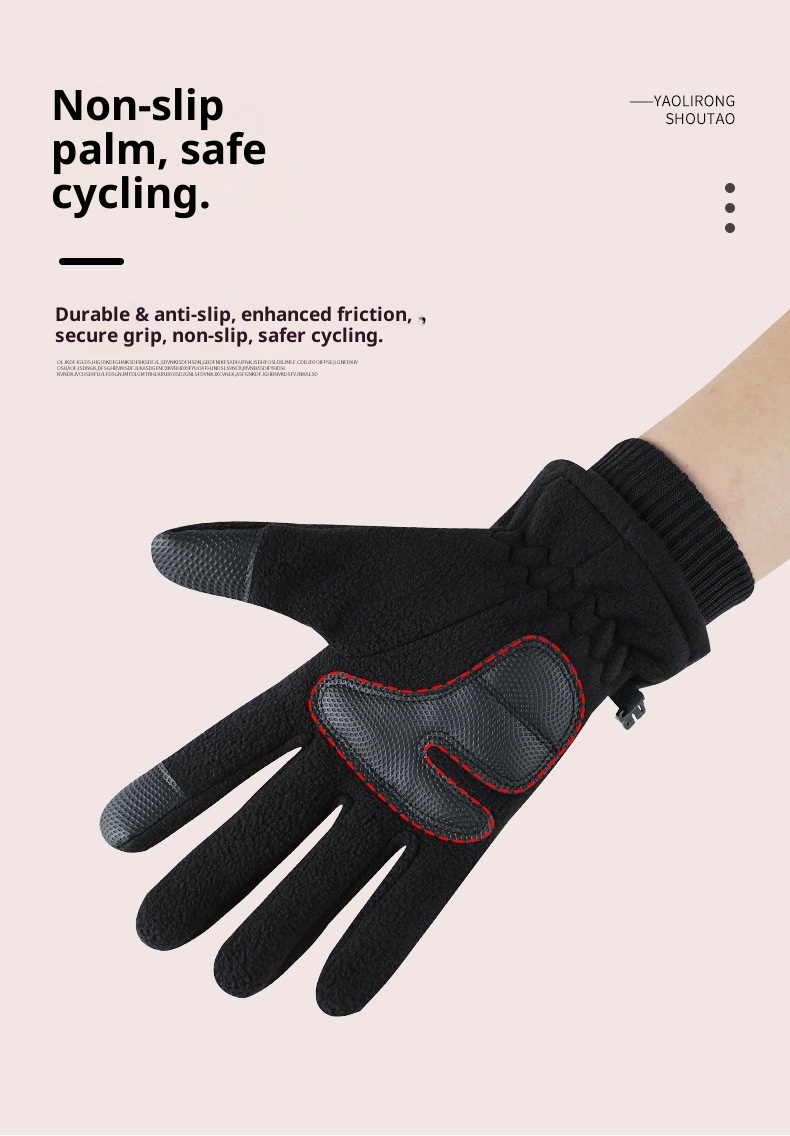 boy Boy Boy Warm M's Polar Fleece Winter Fleece-Lined Thicked Windproof Cold-Proof Outdoor Riding Sports Touch Scre Gloves_voghion.com