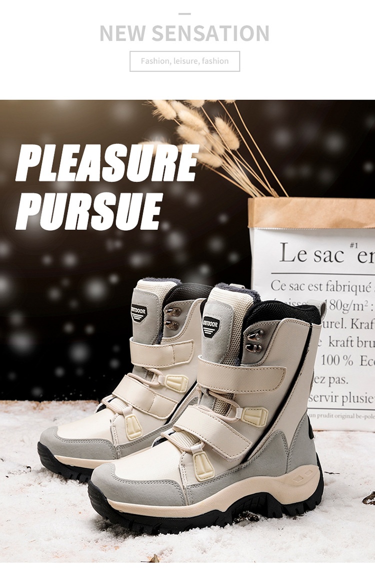 Zees Cross-Border Snow Boots Women, Mid-Calf, Warm, Fleece-Lined, Plus Size, Winter Waterproof, Non-Slip, Northeast Outdoor_voghion.com