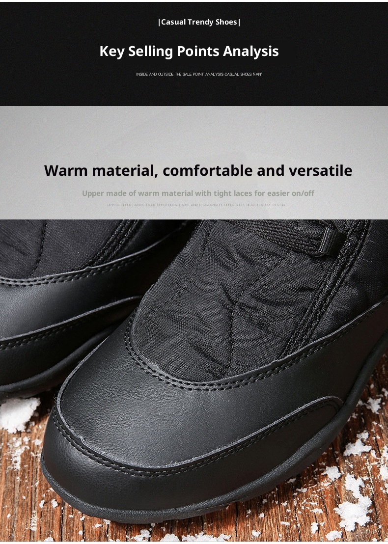 Botas antiderrapantes Zees Cross-Border para mulheres, ideais para esqui em regiões com neve no nordeste dos EUA. Forradas com lã, grossas e quentes._voghion.com