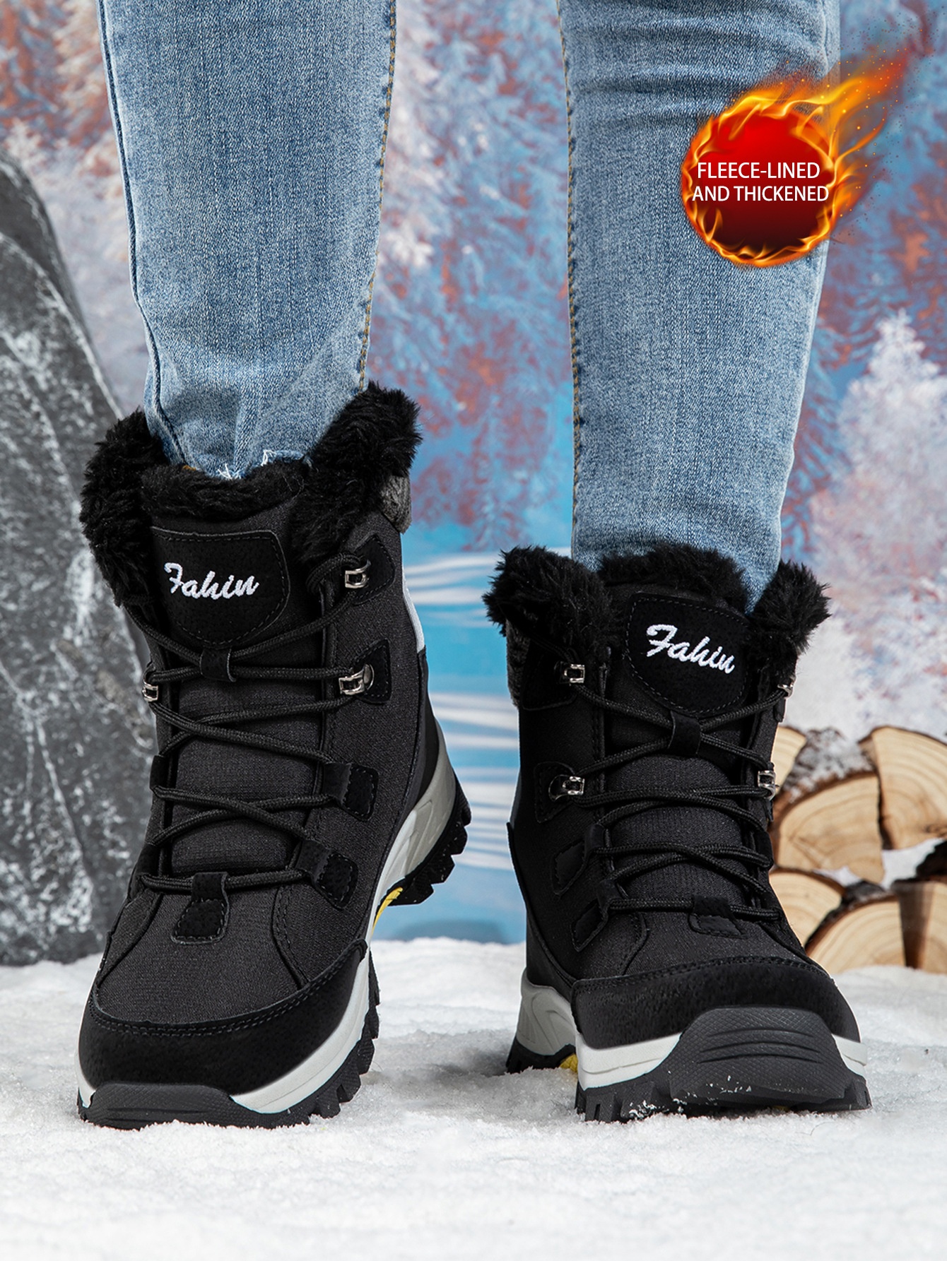 Zees Harbin Northeast Outdoor Boots With Fleece, Waterproof Cold-Proof Snow Shoes Skiing At -40 Degrees, Travel Gear For Men_voghion.com